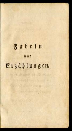 Fabeln und Erzählungen