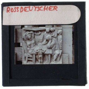 Chemnitz, Roßdeutscher, Lob des Revolutionärs : Figurengruppe am Tisch