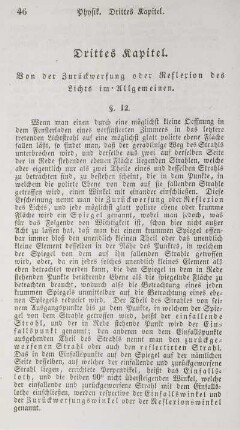 Drittes Kapitel. Von der Zurückwerfung oder Reflexion des Lichtes im Allgemeinen.