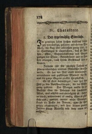 IV. Charaktere