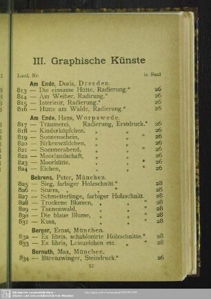 III. Graphische Künste
