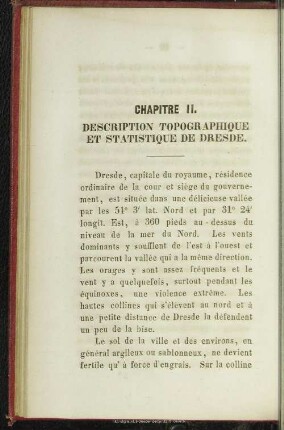 Chapitre II. Description topographique et statistique de Dresde