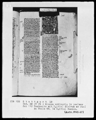 Petrus Lombardus — Initiale S (alvum me fac), Folio 112recto