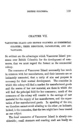 VANCOUVER ISLAND AND BRITISH COLUMBIA AS COMMERCIAL COLONIES; THEIR RESOURCES, CAPABILITIES, AND ADVANTAGES