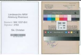 Entnazifizierung Christian Six , geb. 17.07.1899 (Justizangestellter)