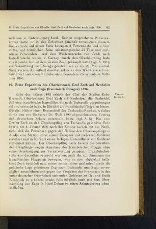 19. Erste Expedition des Oberleutnants Graf Zech auf Neuhofen nach Sugu (französisch Djougou) 1896.