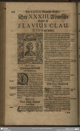 Der XXXIII. Römisische Keyser ist Flavius Claudius der Ander