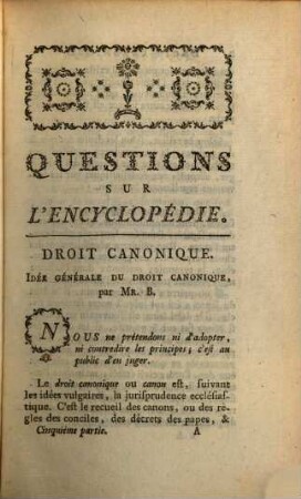Questions Sur L'Encyclopédie. 5