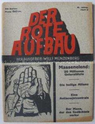 Gesellschaftstheoretische Monatszeitschrift "Der Rote Aufbau" u.a. zur Sozialversicherung in der UdSSR