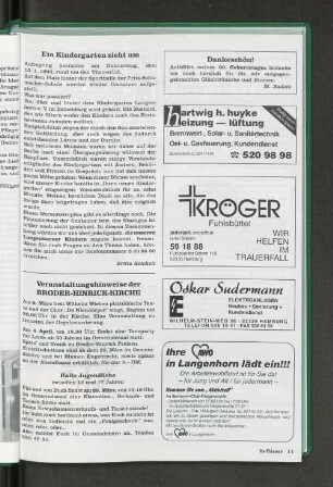 Veranstaltungshinweise der BRODER-HINRICK-KIRCHE