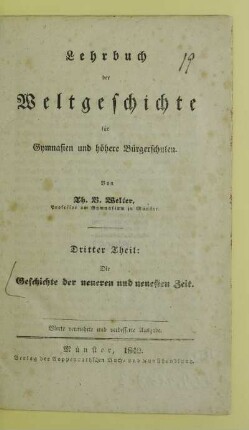 Theil 3: Geschichte der neueren und neuesten Zeit
