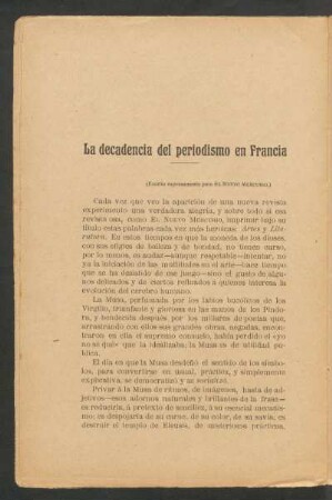 La decadencia del periodismo en Francia