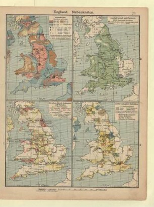 England. Nebenkarten