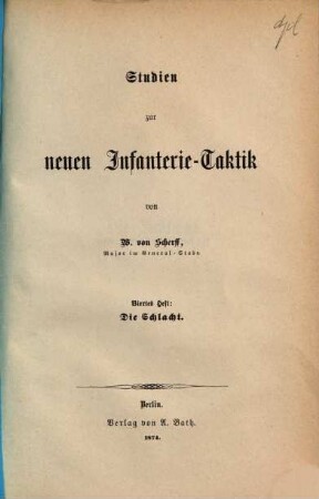 Studien zur neuen Infanterie-Taktik, 4