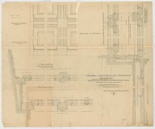 Thiersch, Friedrich von; München; Justizpalast - Fenster der Registraturen EG - 2. OG (Ansichten, Grundriss, Schnitte)