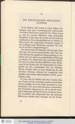 II. Die exegetischen Prinzipien Luthers