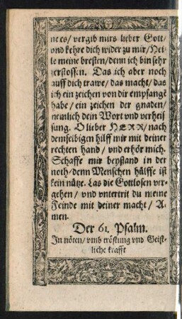 Der 61. Psalm. - Der 70. Psalm.