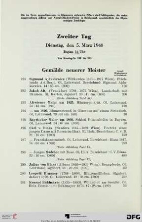 Gemälde neuerer Meister (Nr. 191-263)