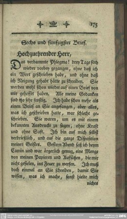 Sechs und funfzigster Brief. Hochzuehrender Herr, ...
