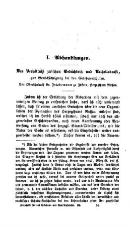 Das Verhältnis zwischen Gedächtniß und Urtheilskraft