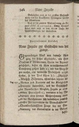 Dreyzehenter Artickel. Neue Zugabe zur Geschichte von der Zange.