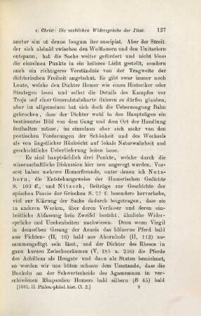 Die sachlichen Widersprüche der Ilias : Ein Beitrag zur Lösung der homerischen Frage