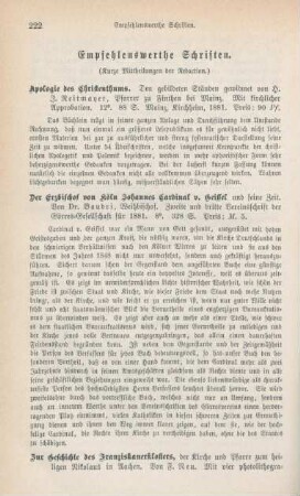 222-226 Empfehlenswerthe Schriften