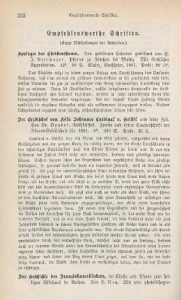 222-226 Empfehlenswerthe Schriften