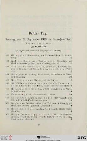Dritter Tag (Nr. 491-740)