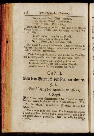 Cap II. Von dem Gebrauch der Pronominum.