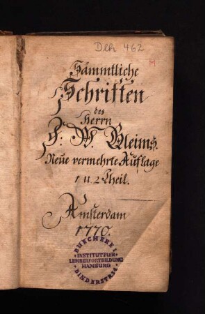 Theil 1/2: Sämmtliche Schriften des Herrn F. W. Gleims