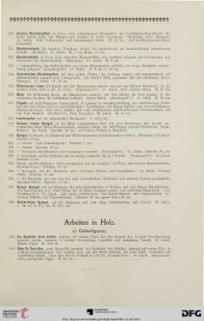 Arbeiten in Holz (Nr. 230-281)