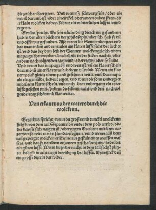 Von erkantnus des weters durch die wolckenn.