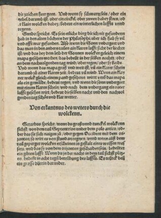 Von erkantnus des weters durch die wolckenn.