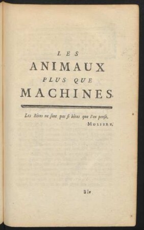 Les Animaux Plus Que Machines