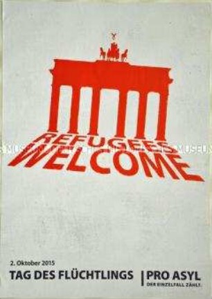 Plakat zum Tag des Flüchtlings am 2. Oktober 2015