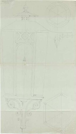 Gärtner, Friedrich von; München; Wittelsbacherpalast - Lampe (Ansicht)