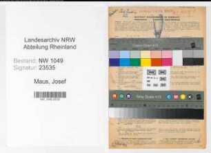 Entnazifizierung Josef Maus , geb. 10.07.1896 (Buchhalter)