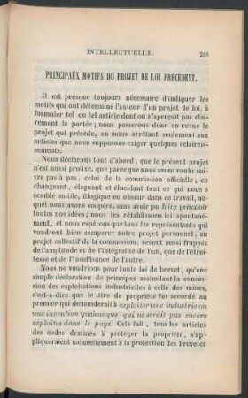 Principaux motifs du projet de loi précèdent