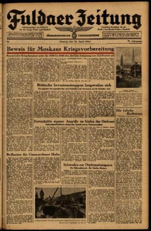 Ausgabe vom Montag, den 24. April 1944.