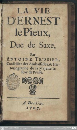 La Vie D'Ernest le Pieux, Duc de Saxe