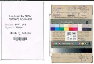 Entnazifizierung Wilhelm Malzburg , geb. 29.09.1914 (Bahnbeamter)