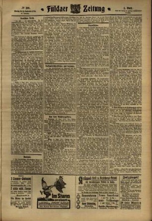 Zweite Ausgabe vom Montag, den 12. September 1910.