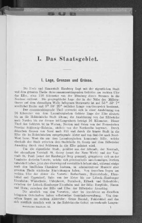 I. Lage, Grenzen und Grösse.