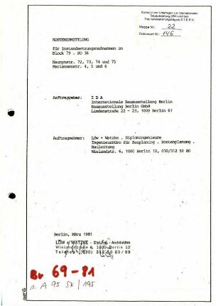 Gutachten: Kostenermittlung Instandsetzung               Naunynstr. 72-75, Mariannenstr. 4-6