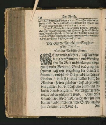 [Der Vierdte - achte Artickel der Augspurgischen Confession.]