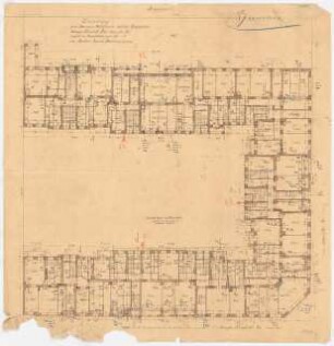 Siedlung Haeselerstraße, Berlin-Charlottenburg: Block 16, Haeselerstraße 1-7c/Königin-Elisabeth-Straße 33-37: Grundriss EG