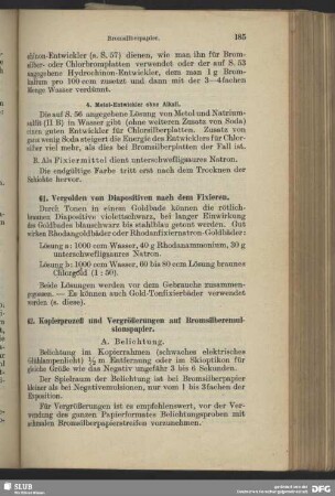 62. Kopierprozeß und Vergrößerungen auf Bromsilberemulsionspapier