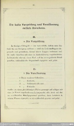 16. a. Die Vergoldung