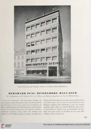 Bernhard Pfau, Düsseldorf. Haus Ziem
